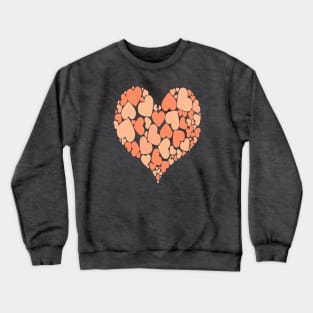 A Heart Of Hearts Romantic Design Pastel Peach Shades Crewneck Sweatshirt